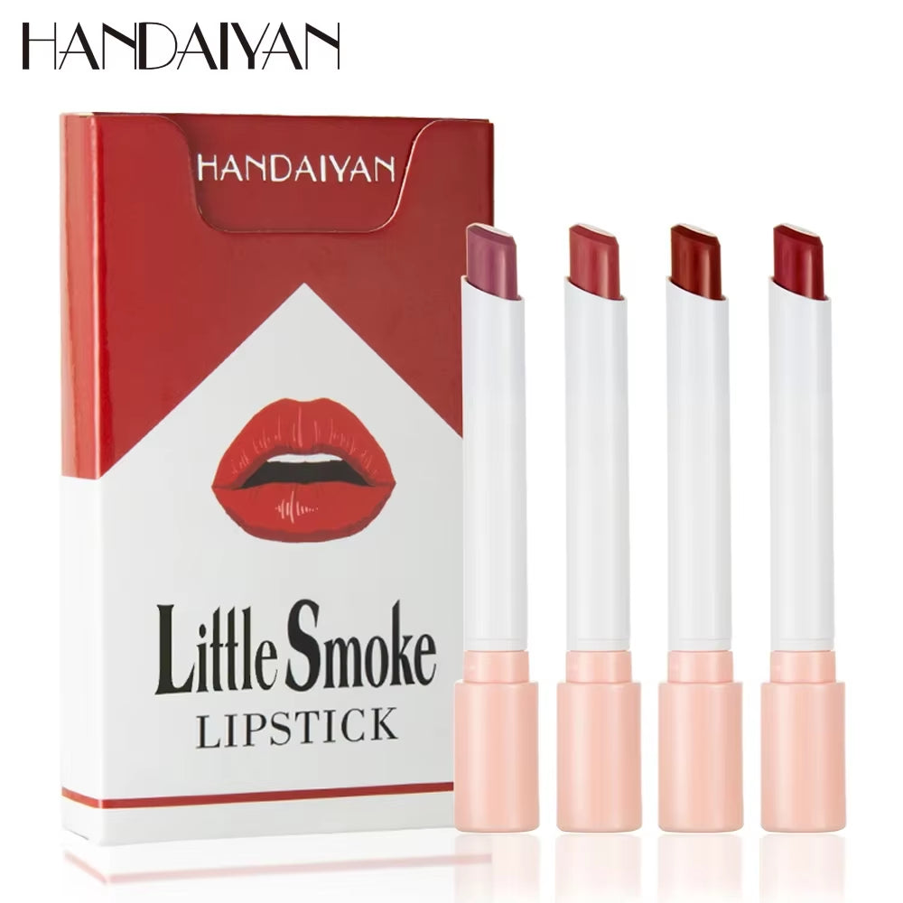 Creative Cigarette Lipstick Set 4 Colors Matte Long Lasting Waterproof Matt Lip Stick Tube Nude Red Lips Makeup